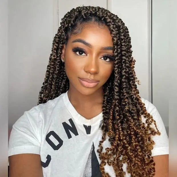 ( US ONLY) FAST SHIPPING NB | Toyotress® Tiana Passion Twist Hair - Pre-twisted Crochet Braids Natural Black, Pre-looped Synthetic Braiding Hair Extensions Toyotress